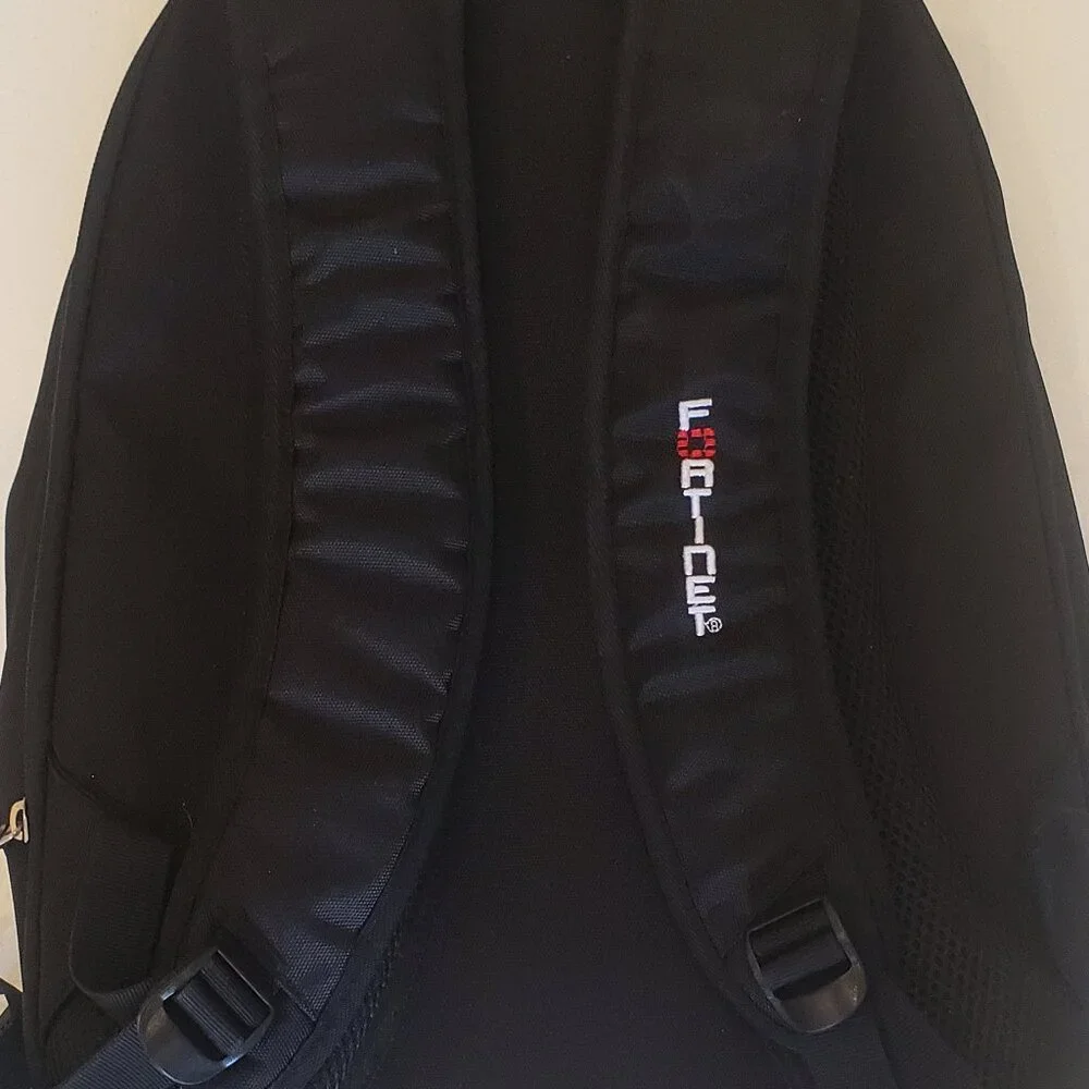 Fortinet Red and Black Computer Laptop Back Pack